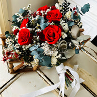 Preserved Rose Wedding Bridal Bouquet ( x5 roses )- Loose Bouquet | preserved dried flowers