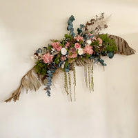 Pickup only : LOVE [XXL] preserved and dried flowers wall hanging / arbour / table centre