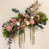 Pickup only : LOVE [XXL] preserved and dried flowers wall hanging / arbour / table centre