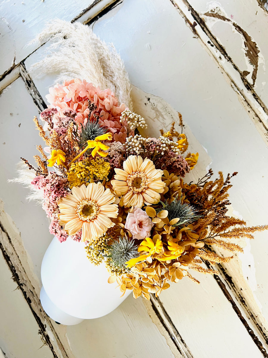 Sweet Dreams arrangement with vase [L] preserved dried flowers