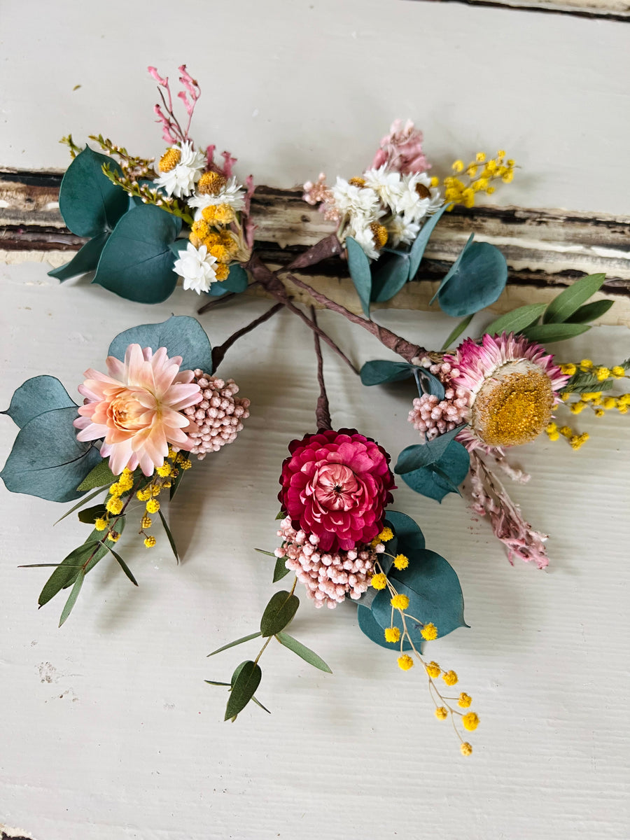 Enquiry welcome - Preserved and Dried Flower Hair Clip / Pin / Corsage
