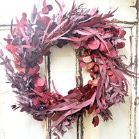 [3 weekdays] Everlasting Red Velvet Mix Preserved Eucalyptus Wreath