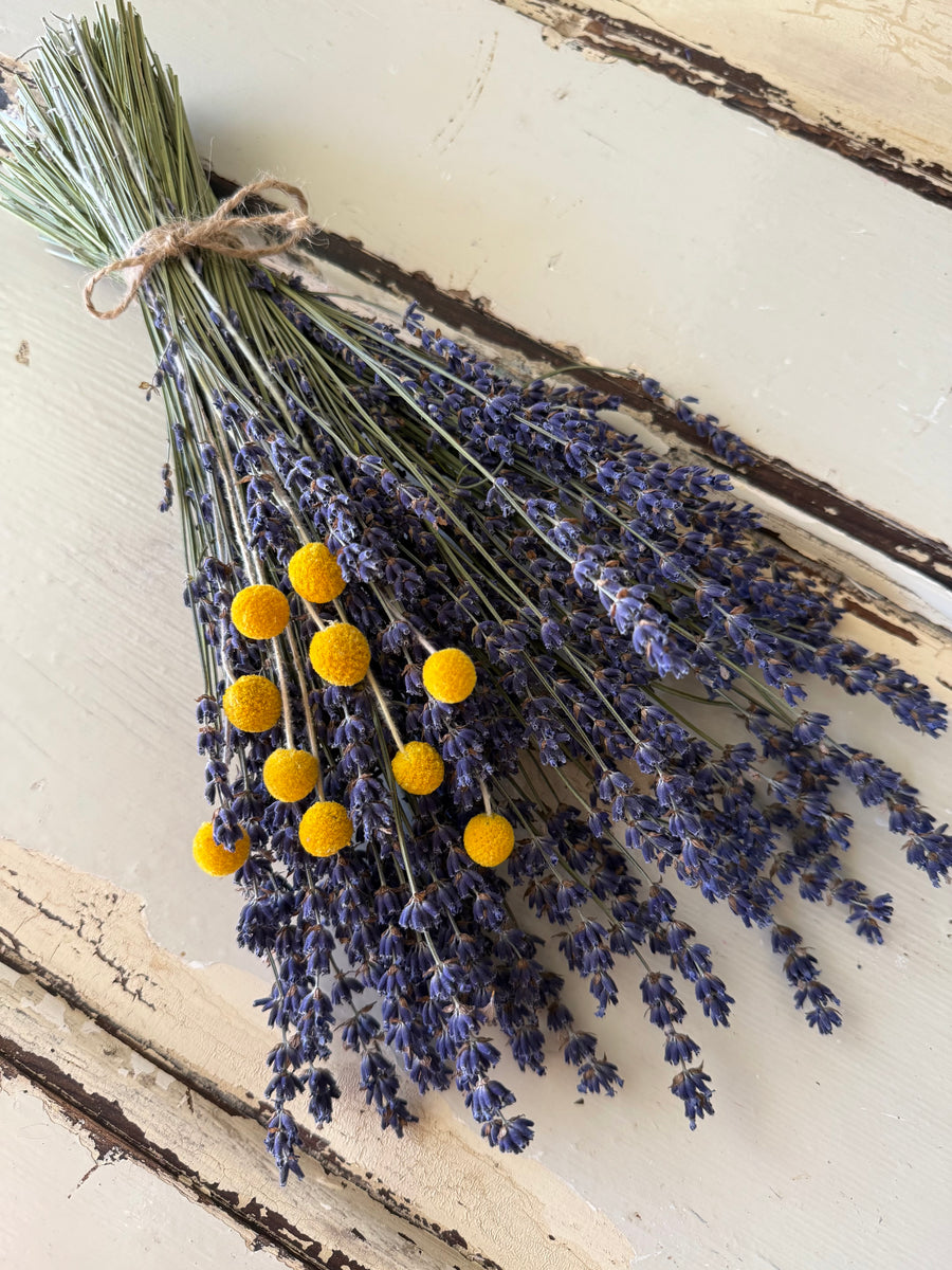 Dried Lavender Garden Bouquet - blue purple