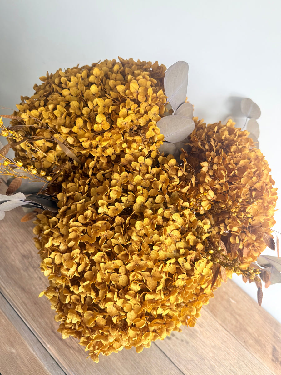 Burnished Gold Hydrangea Vase Arrangement [Large] Brown