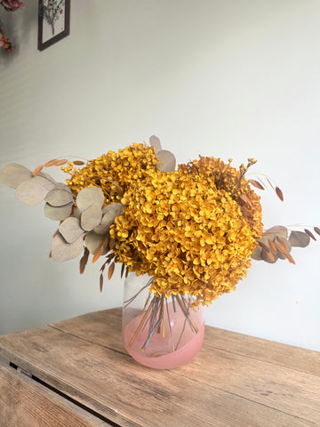 Burnished Gold Hydrangea Vase Arrangement [Large] Brown