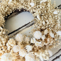 [2 weekdays] Everlasting Preserved Baby's Breath Snow Wreath - Cream Beige