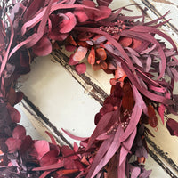 [3 weekdays] Everlasting Red Velvet Mix Preserved Eucalyptus Wreath