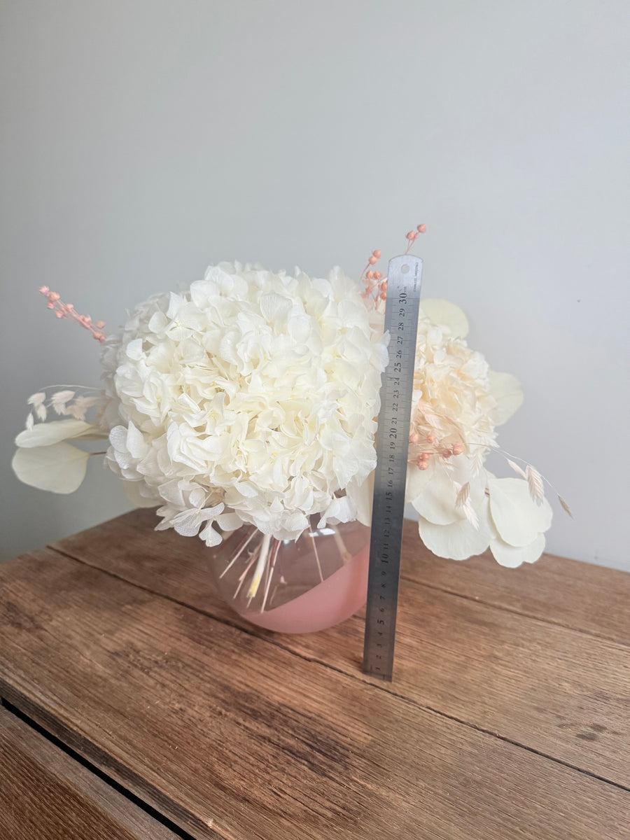Whispering Pearl Vase Arrangement [Medium] White Beige