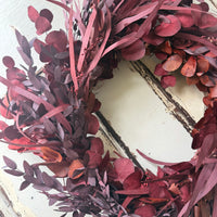 [3 weekdays] Everlasting Red Velvet Mix Preserved Eucalyptus Wreath