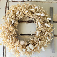 [2 weekdays] Everlasting Preserved Baby's Breath Snow Wreath - Cream Beige