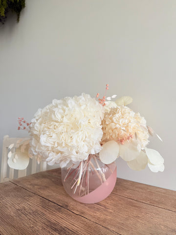 Whispering Pearl Vase Arrangement [Medium] White Beige