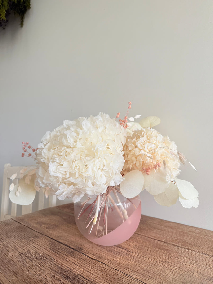 Whispering Pearl Vase Arrangement [Medium] White Beige