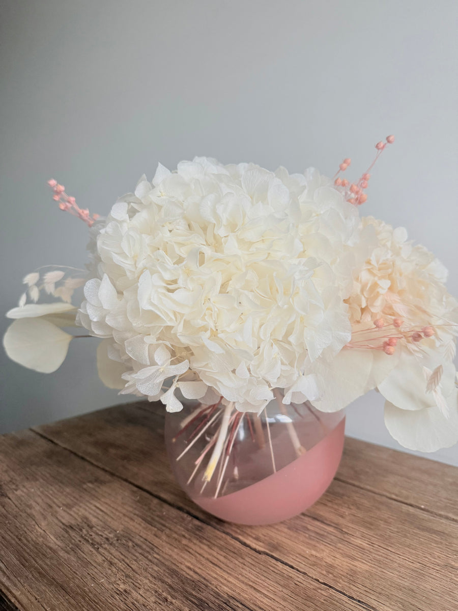 Whispering Pearl Vase Arrangement [Medium] White Beige
