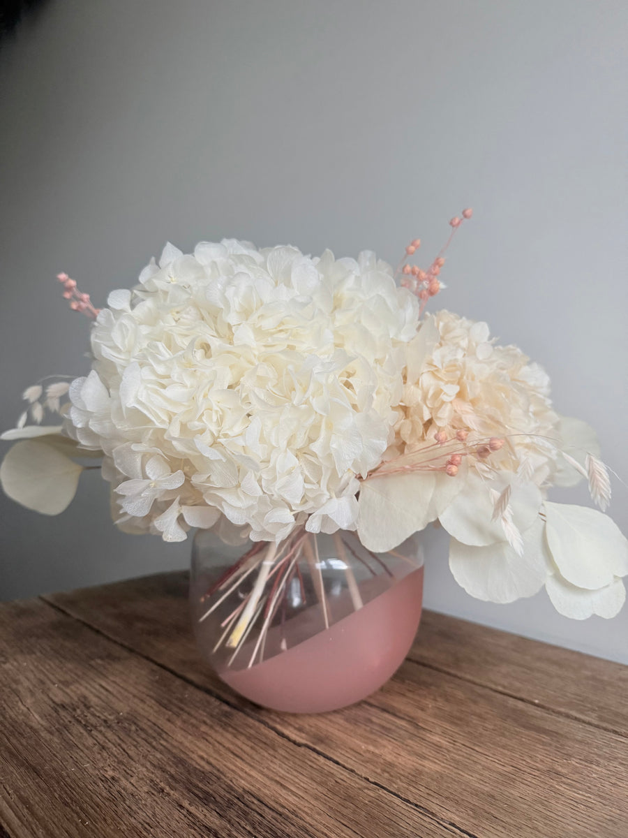 Whispering Pearl Vase Arrangement [Medium] White Beige