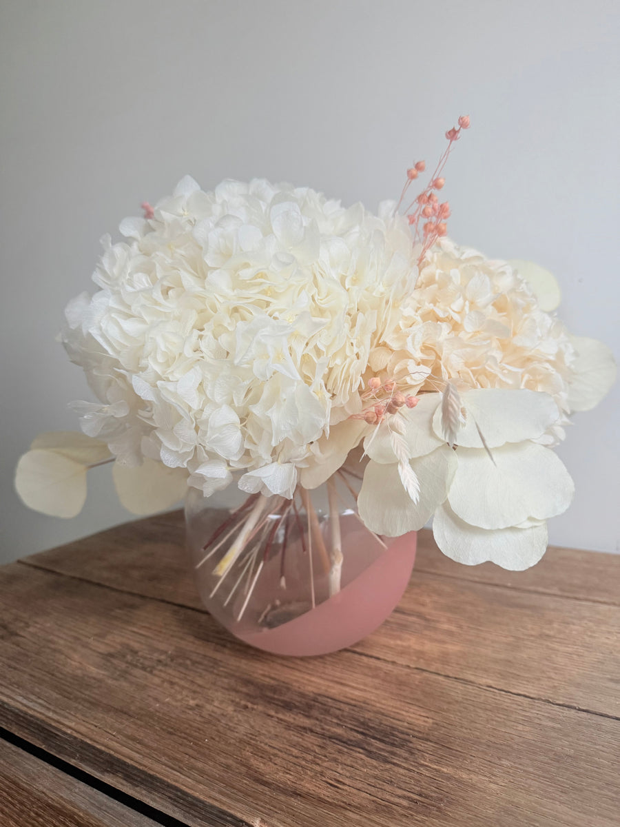 Whispering Pearl Vase Arrangement [Medium] White Beige
