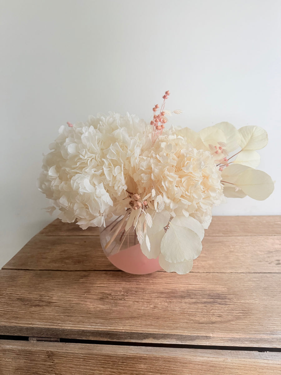 Whispering Pearl Vase Arrangement [Medium] White Beige