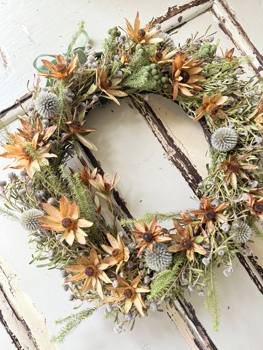 [3 weekdays] Rustic Bloom Ring - Dried Flower Wreath