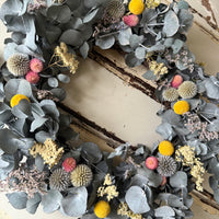[3 weekdays] Frosty Meadow Wreath - preserved / dried flower wreath