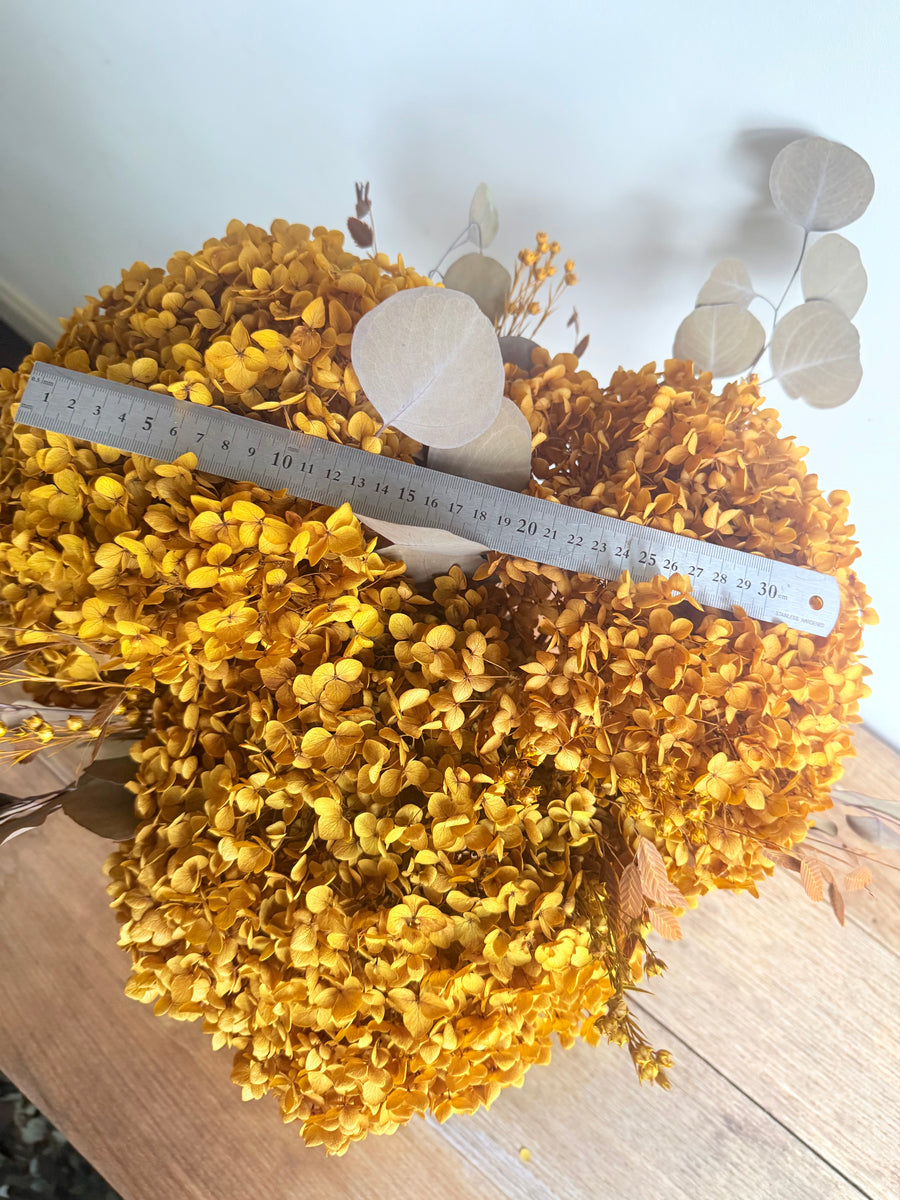 Burnished Gold Hydrangea Vase Arrangement [Large] Brown
