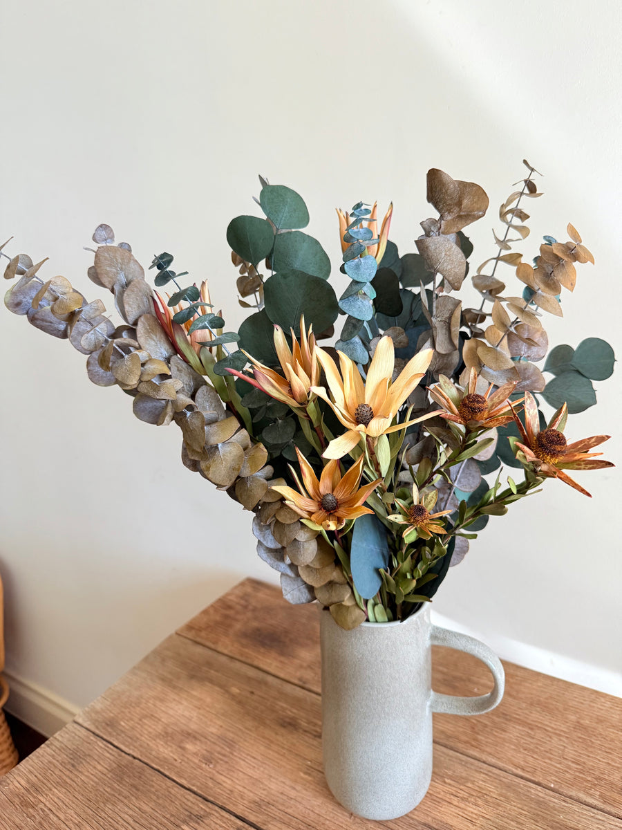 Olive Grove Preserved Eucalyptus Bouquet [M] with / without leucadendron