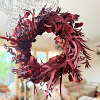 [3 weekdays] Everlasting Red Velvet Mix Preserved Eucalyptus Wreath