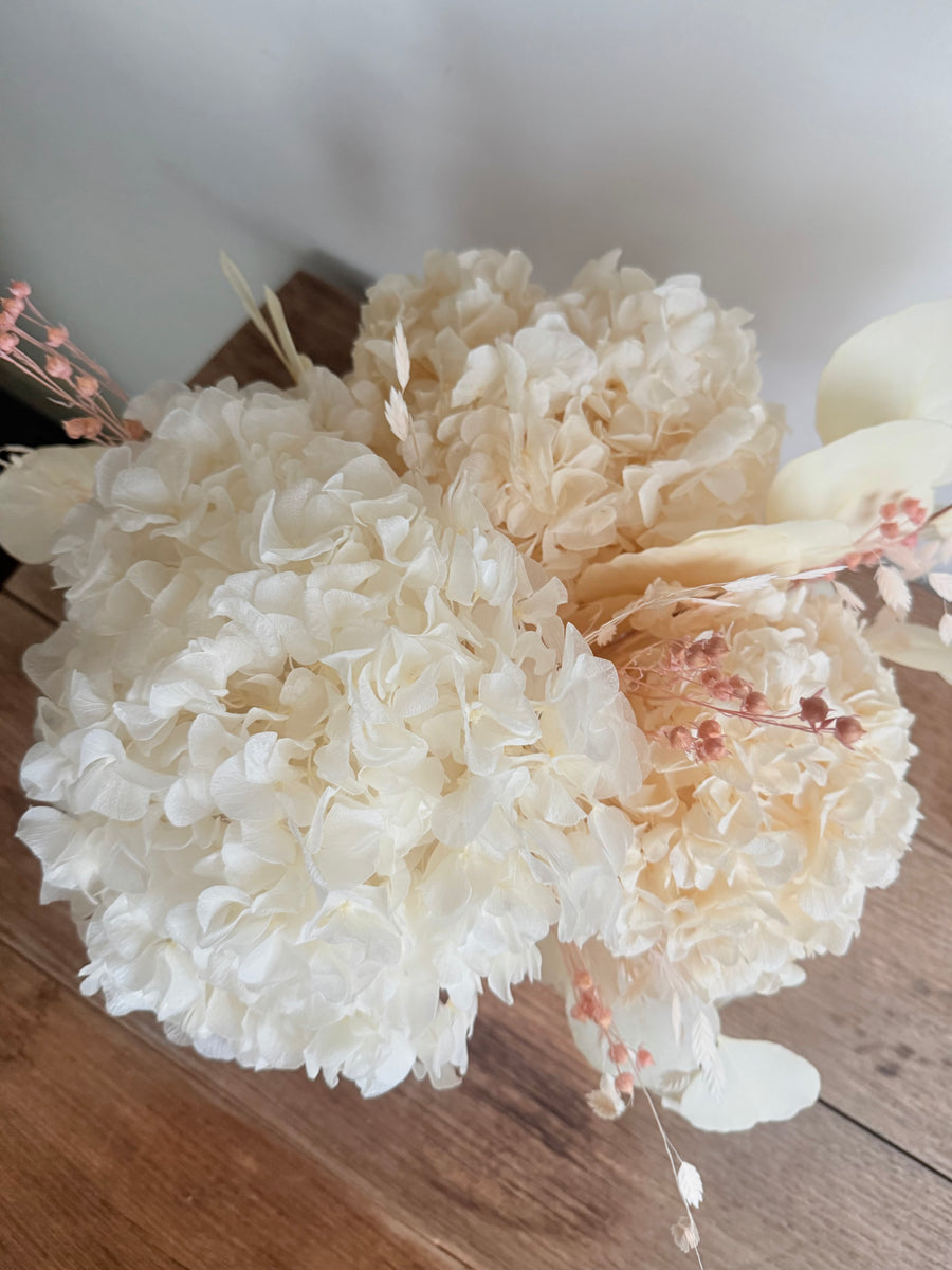 Whispering Pearl Vase Arrangement [Medium] White Beige
