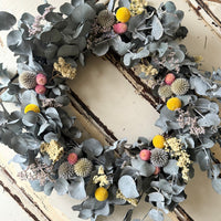[3 weekdays] Frosty Meadow Wreath - preserved / dried flower wreath