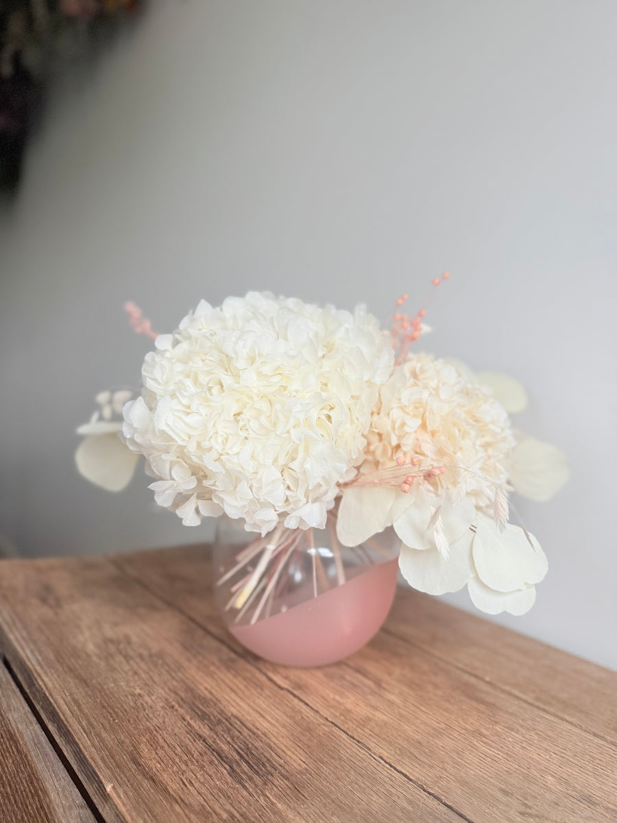 Whispering Pearl Vase Arrangement [Medium] White Beige