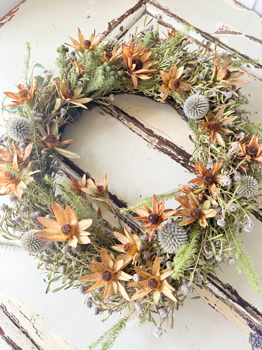 [3 weekdays] Rustic Bloom Ring - Dried Flower Wreath