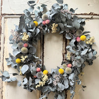[3 weekdays] Frosty Meadow Wreath - preserved / dried flower wreath