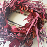 [3 weekdays] Everlasting Red Velvet Mix Preserved Eucalyptus Wreath
