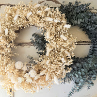 [2 weekdays] Everlasting Preserved Baby's Breath Snow Wreath - Cream Beige