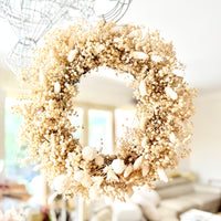[3 weekdays] Everlasting Preserved Baby's Breath Snow Wreath - dried / preserved flower wreath