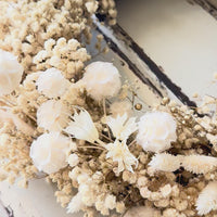 [2 weekdays] Everlasting Preserved Baby's Breath Snow Wreath - Cream Beige