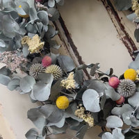 [3 weekdays] Frosty Meadow Wreath - preserved / dried flower wreath