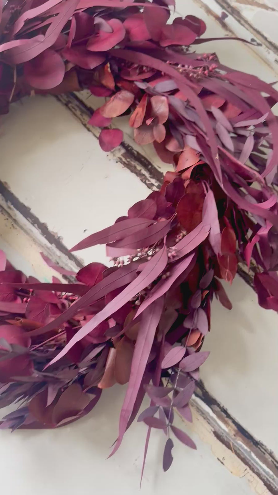 [3 weekdays] Everlasting Red Velvet Mix Preserved Eucalyptus Wreath
