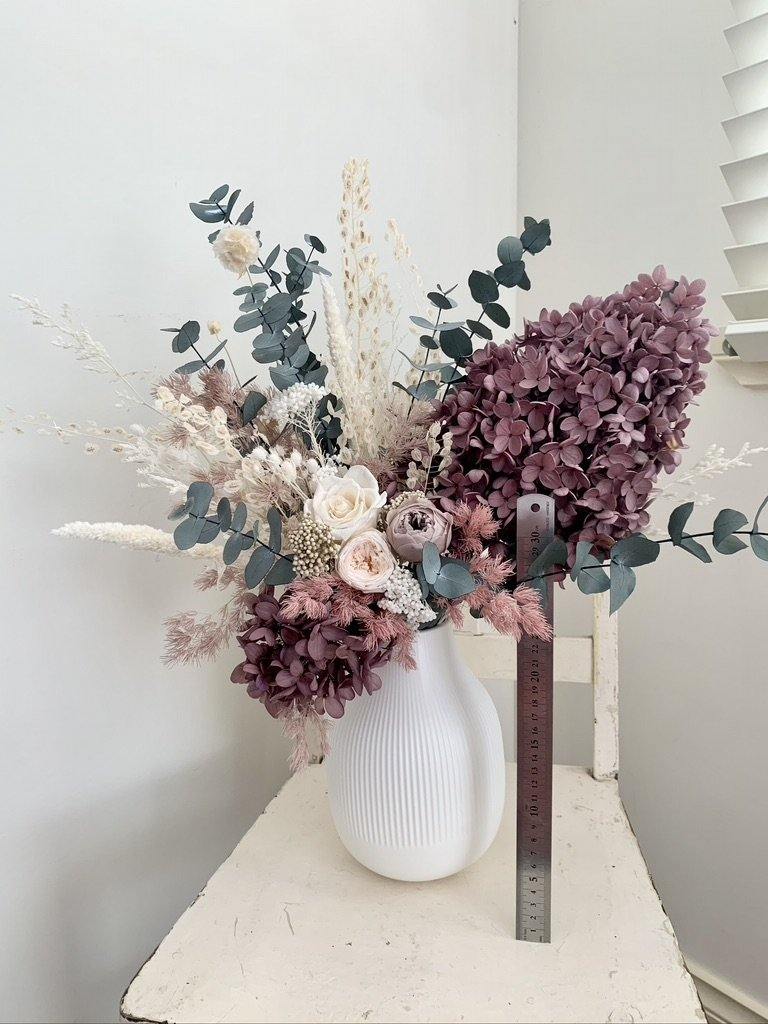 Local Delivery | Pickup Only | Vase Arrangement - Elegance [L] pure preserved flowers - FLEURI flowers