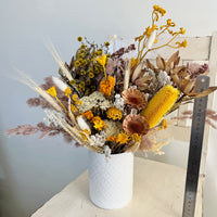 Honey Comb arrangement with vase [ML] preserved dried flowers