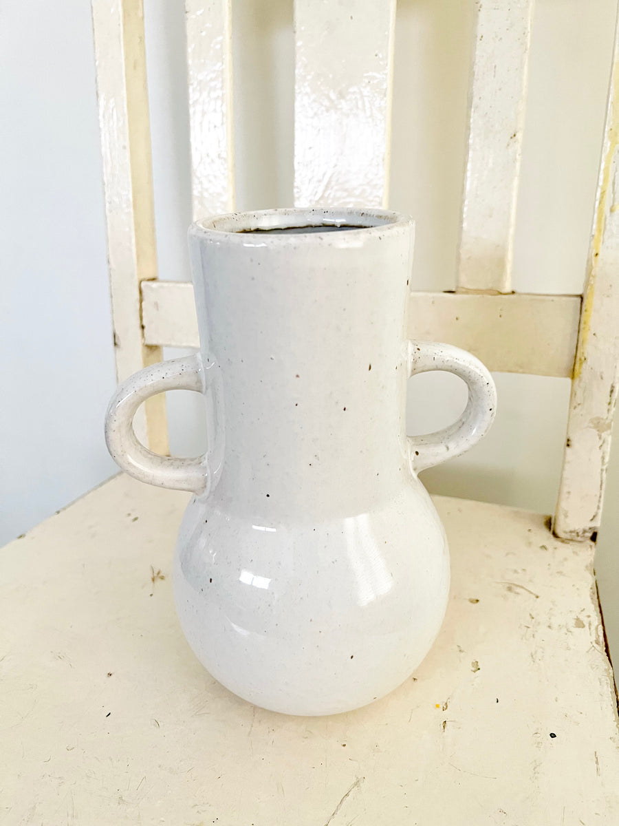 Design Handle Vase - White