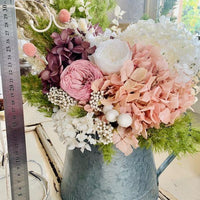 Antique Tin arrangement - Natural Mauve | pure preserved flowers - FLEURI flowers