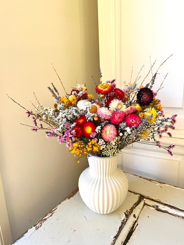 French Cottage Garden vase arrangement [M] preserved dried flowers