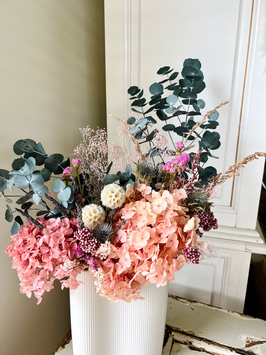 Champagne Blush vase arrangement [ML] preserved dried flowers
