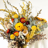 Sunset Daisy and Mimosa Bouquet [ML] preserved dried flowers