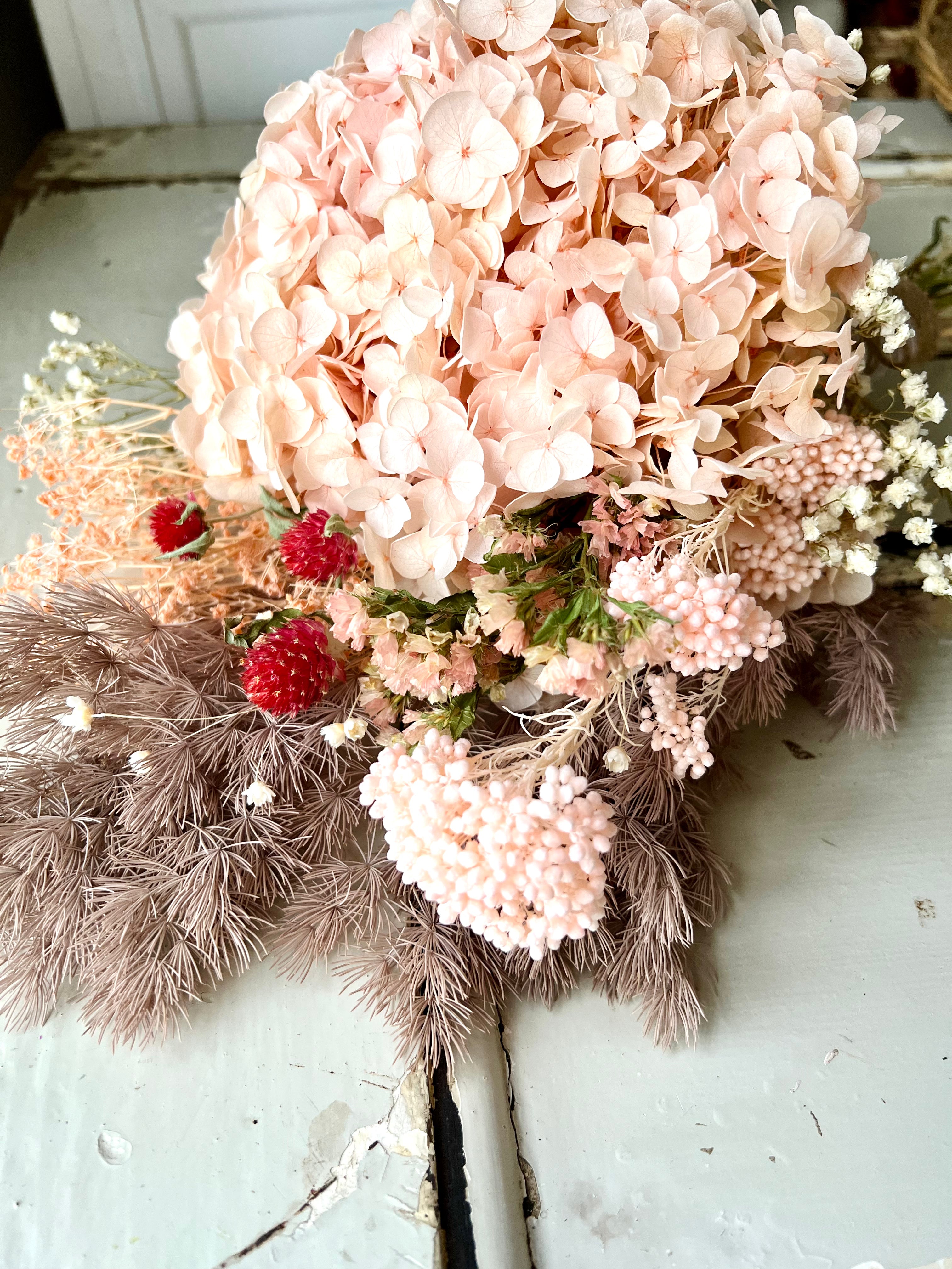 Sweet Peach Hydrangea Bouquet [M] preserved dried flowers – FLEURI flowers