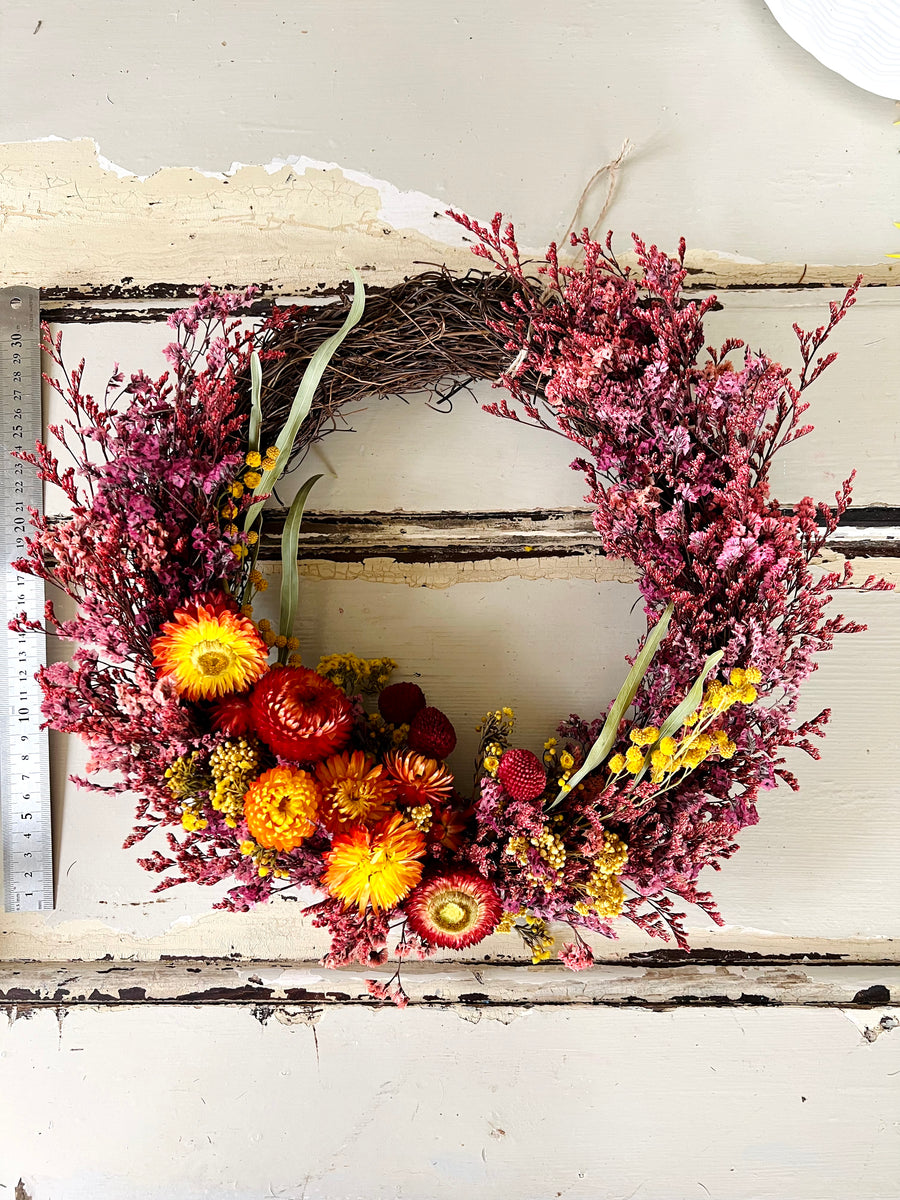 Forest Wreath | Colours of Joy | preserved and dried flowers wreath